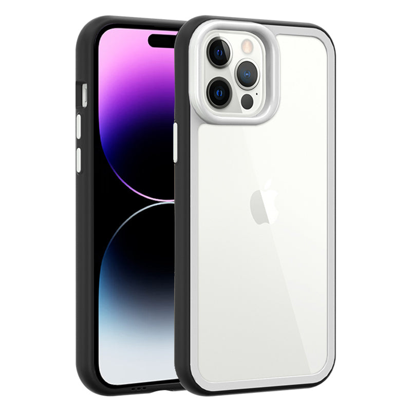For iPhone 14 Pro Max Clear Phone Case Hard Acrylic Back + Colorful TPU Frame Droppoof Cover For iPhone 14 Pro Max Clear Phone Case Hard Acrylic Back + Colorful TPU Frame Droppoof Cover